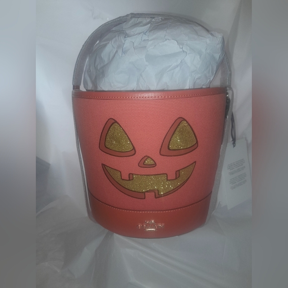 NEW Caoch Halloween Pumpkin Trick Or Treat Bucket NWT - Picture 3 of 11